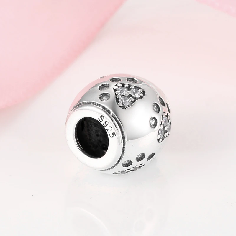 Подлинная 925 пробы Серебряная круглой формы собачий коготь ясный CZ Изящные