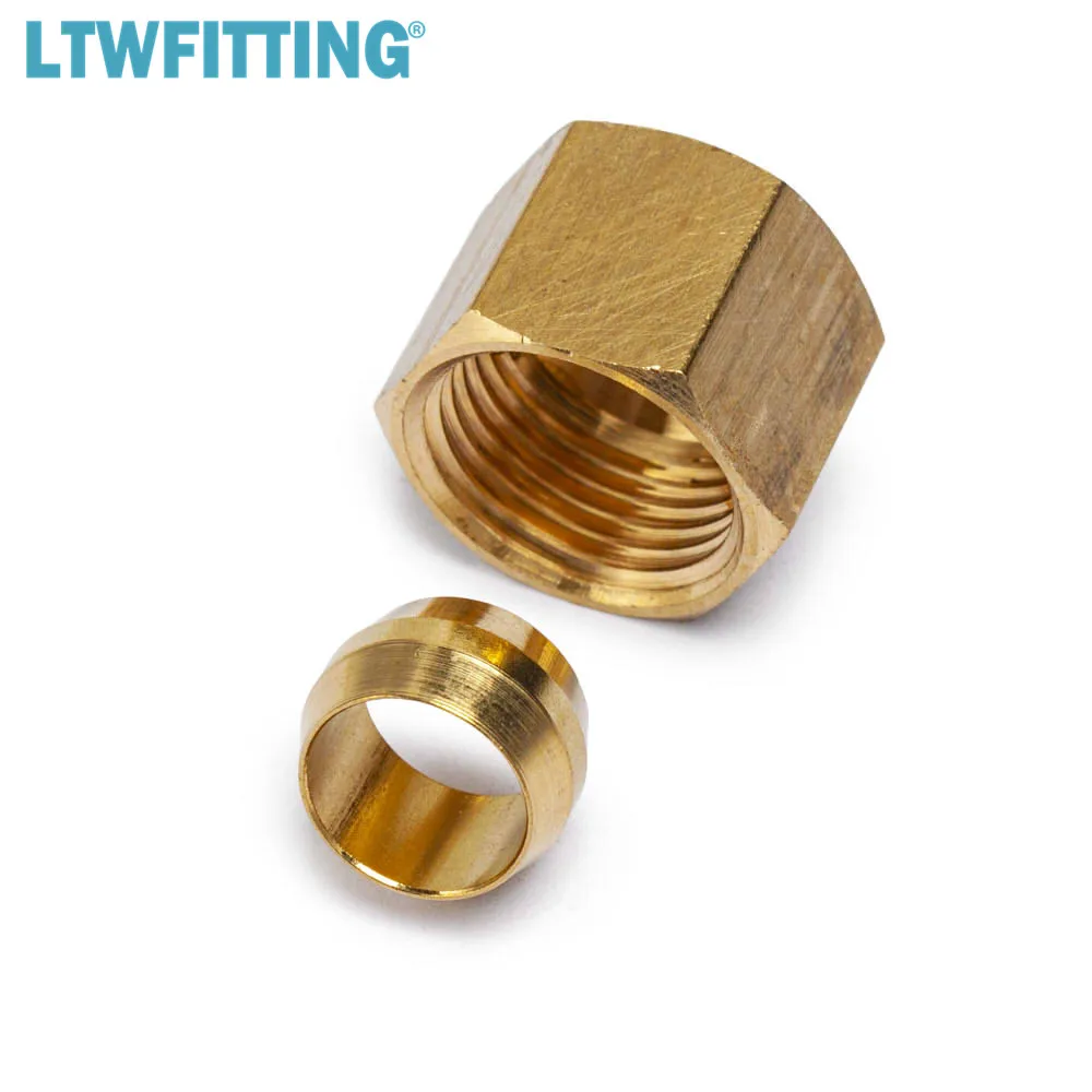 LTWFITTING 5/16 &quotЛатунные Компрессионные рукава наконечник с 5/16&quot гайка сжатия