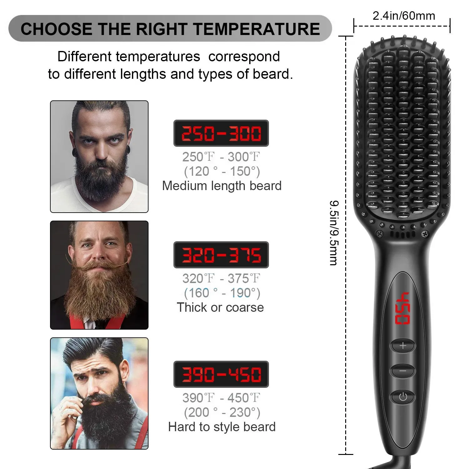 

Beard Straightener Comb Professional Electric Anti-Scald Men Beard Straightening Fast Heated Brush Irons Salon Hair Styling Tool