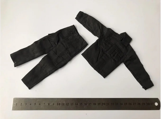 

1/6th Soldiers Black Combat Coat+pants Model for 12" Action Figure Doll Toys
