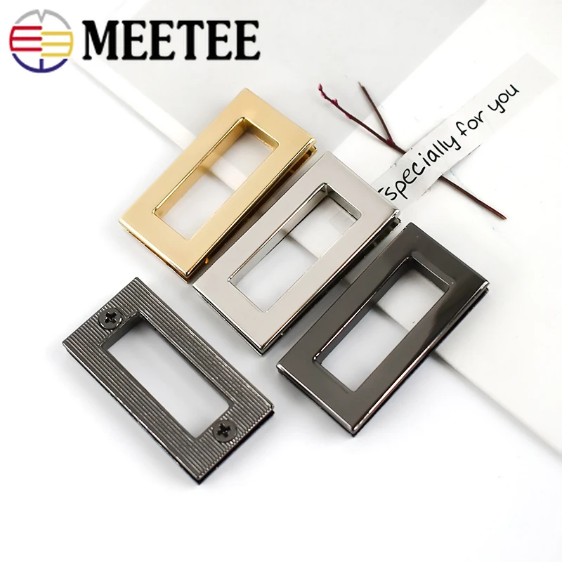 

Meetee 4/10pcs ID30.5mm Metal Square Eyelet Buckles Screw Corns O Ring Hook DIY Bags Gas Hole Strap Chain Belt Clasp Accessories