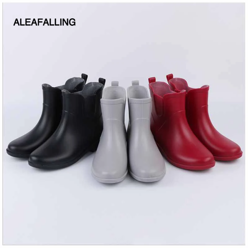 Сапоги Aleafalling женские непромокаемые теплые ботинки без застежки до щиколотки