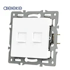 Модуль гнезда 45 мм * 45 мм 2 RJ45 с железной пластиной и железными зажимами 82 мм панели двойной интерфейс интернета сделай сам Бесплатная комбинация