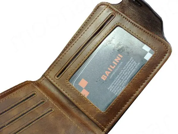 Мужской кошелек из искусственной кожи винтажный с несколькими карманами 2018|style