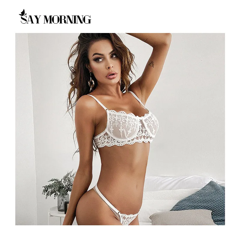Изящные сексуальные комплекты нижнего белья с кружевом ультратонкое женское