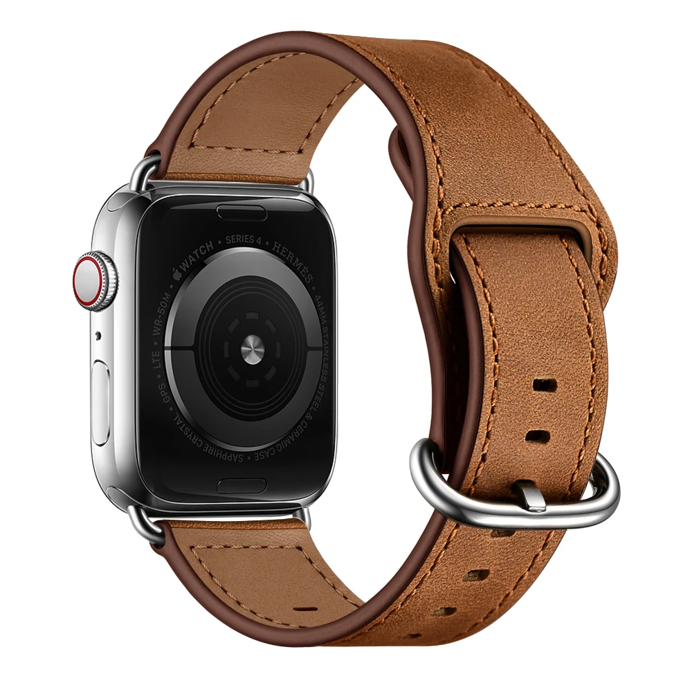 Lether Band for Apple Watch 7 41mm 45mm Strap iwatch series 3 38mm SE 6 5 4 2 1 Bracelet Accessories 40mm Wristband | Наручные часы