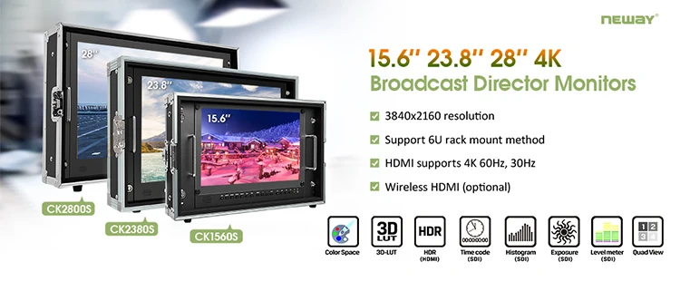 Neway CK1560S 4K 3840*2160 15,6 дюймов экран студийный вещательный монитор поддержка Quad View 3D LUT HDR 6U крепление в стойку