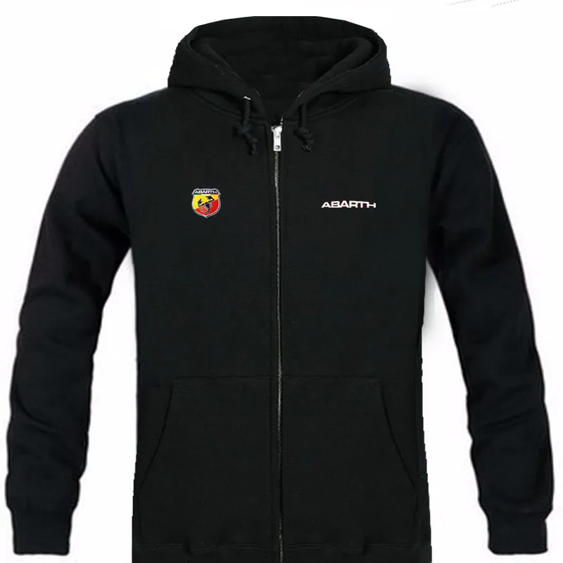 

Autumn Abarth brand male long sleeve solid hoodie zipper sweatshirts hoodie