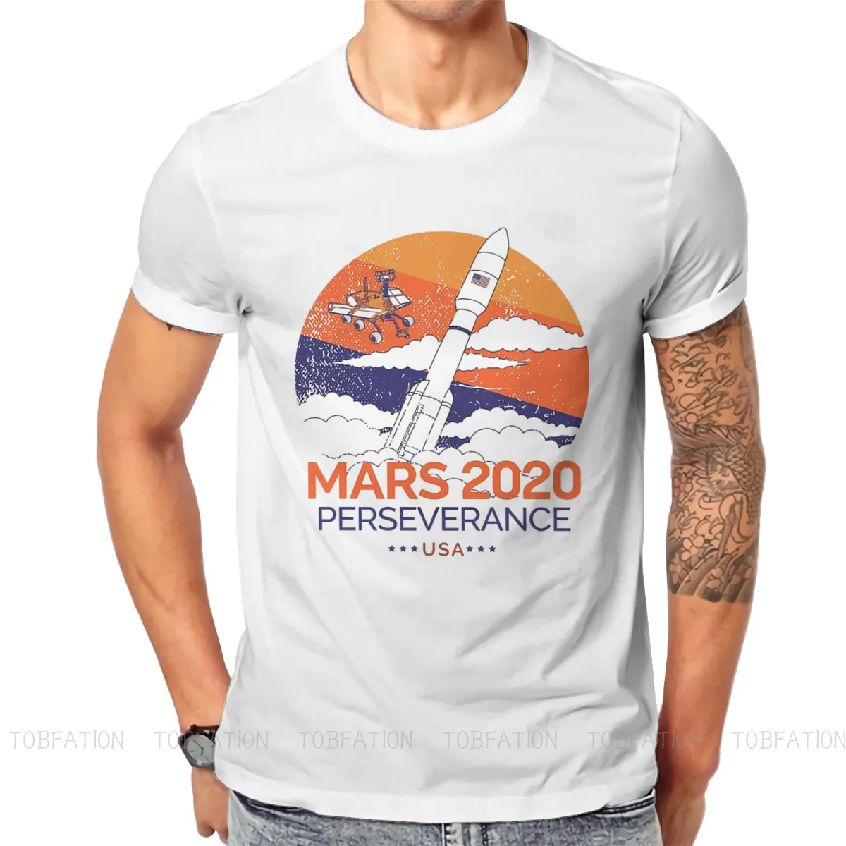 Настойчивость Rover классический Mars 2020 исследователей космоса футболка в