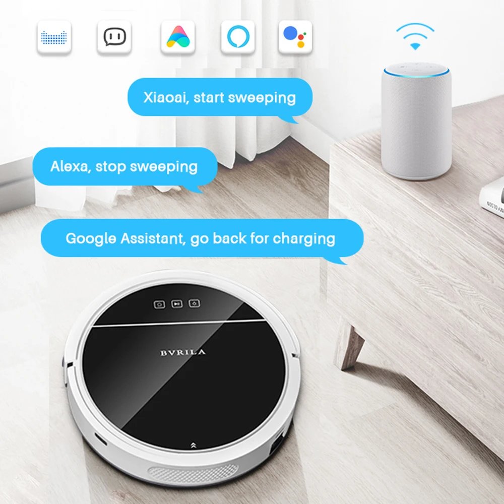 Умный пылесос робот приложение & пультом дистанционного управления и голос Wi Fi