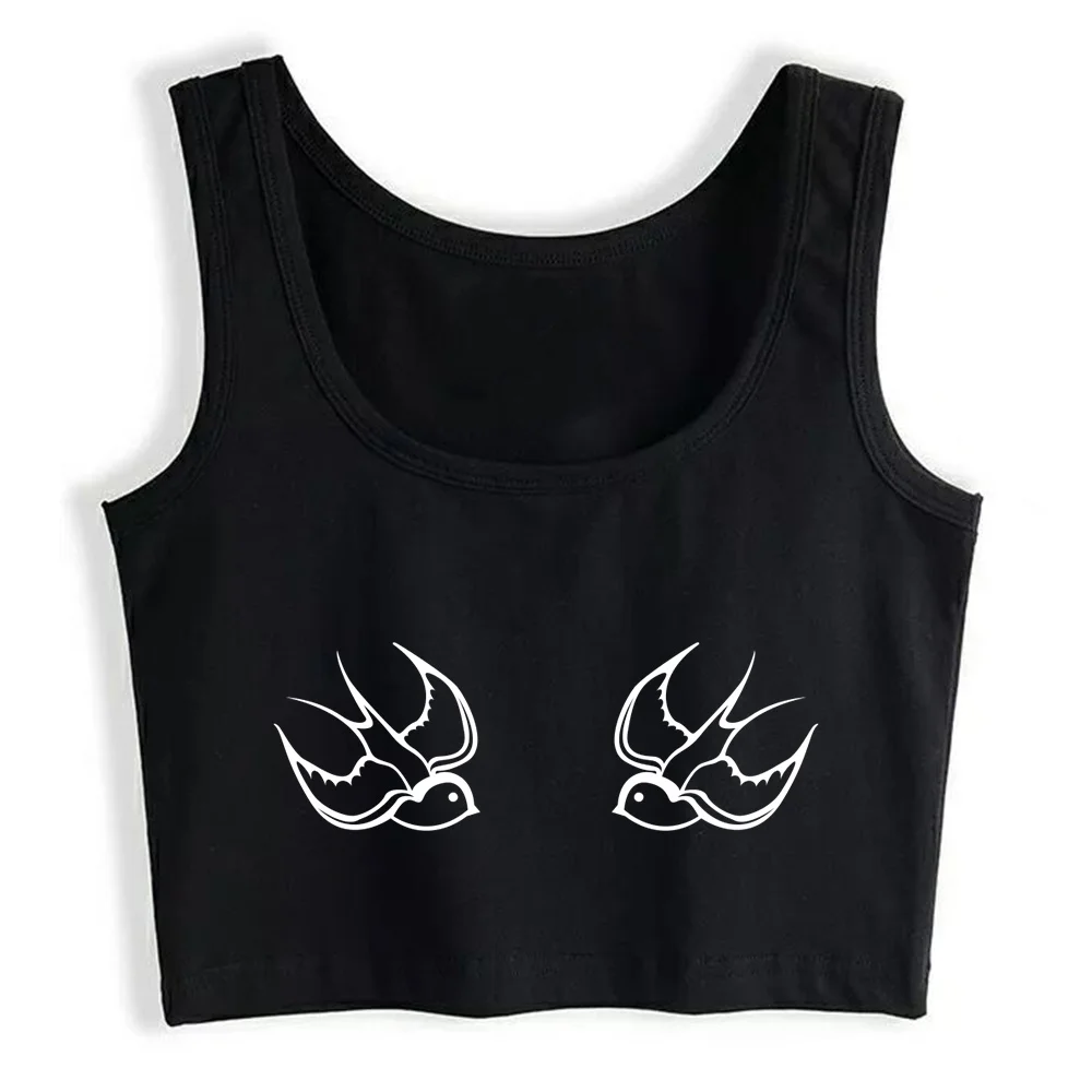 

Crop Top Women Swallows Gothic Harajuku Grunge Emo Tank Top Female Clothes