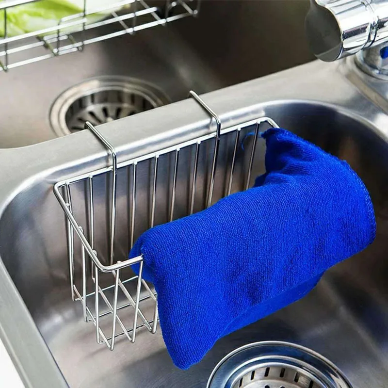 Держатель губки из нержавеющей стали крючок для тряпки полка слива раковины