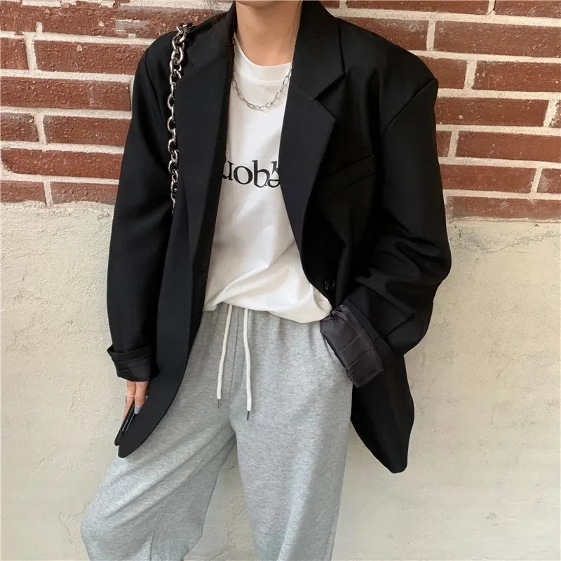 

2022 Chic Loose Amrygreen Women Blazer Spring Summer Single Breasted Female Suit Jacket Full Sleeve Oversize Outwear