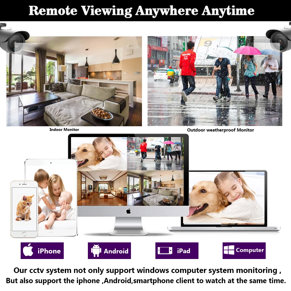 HD 8 канальная домашняя система видеонаблюдения 8CH AHD DVR НАБОРЫ 2.0MP 1080P 3000TVL CCTV камеры