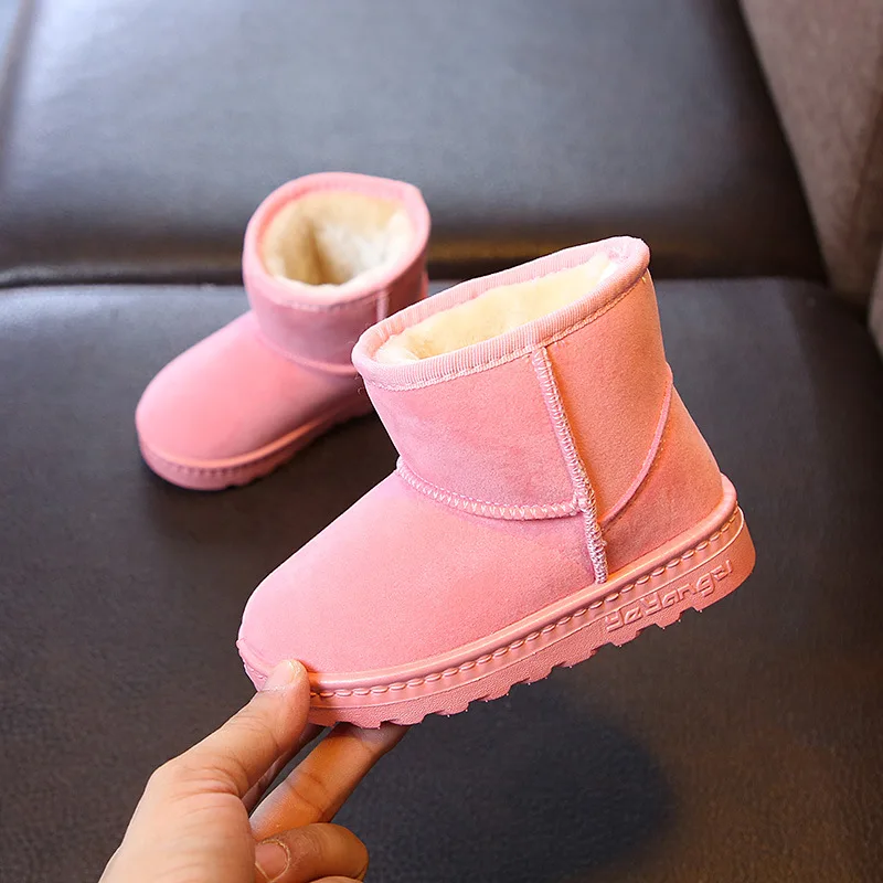 Fashion Plush Warm Winter Boots Baby Toddler Children Snow Boots Shoes For Boys Girls Winter Shoes Non-Slip Kids Ankle Boots