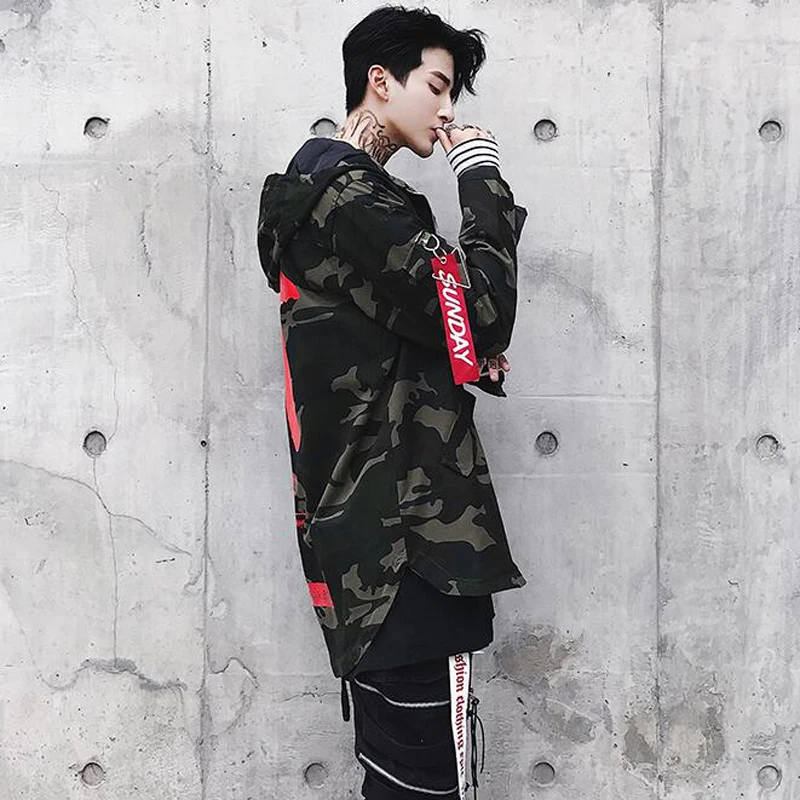 

April MOMO 2020 Men Spring Camouflage Harajuku Pilot Flight Jacket Coat Male Casual Fashion Camouflage Bomber Hooded Jacketsnew