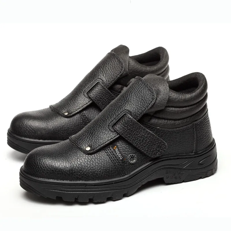 Мужские защитные ботинки со стальным носком рабочие на платформе из коровьей