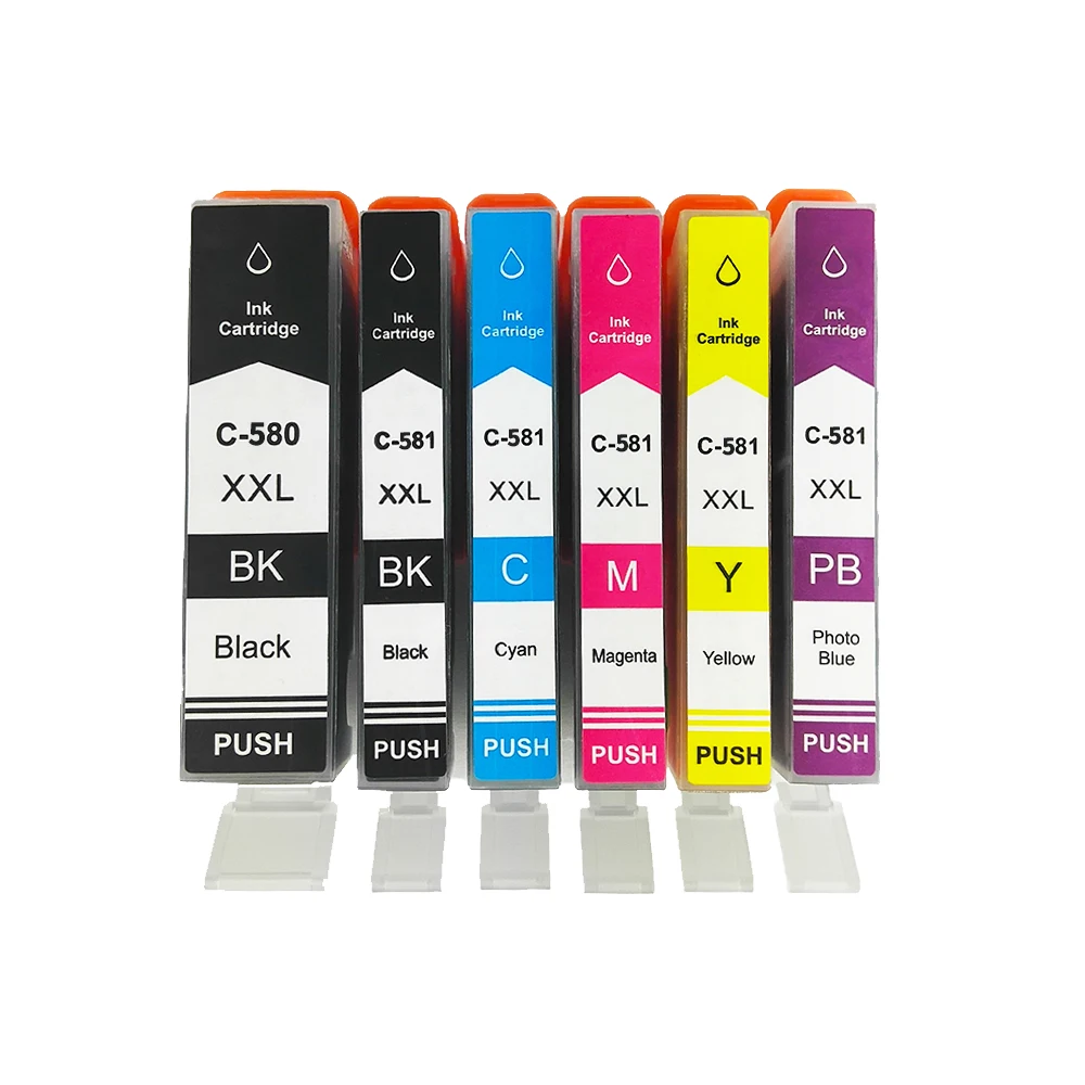 6PK Compatible Ink Cartridge PGI580 CLI 581 XXL for Canon Pixma TR7550 TR8550 TS6150 TS6151 TS8150 TS8151 TS8152 TS9150 TS9155 images - 6
