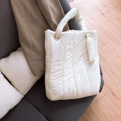 Новая женская сумка тоут сумки из хлопка с пуховым пером стеганые на плечо
