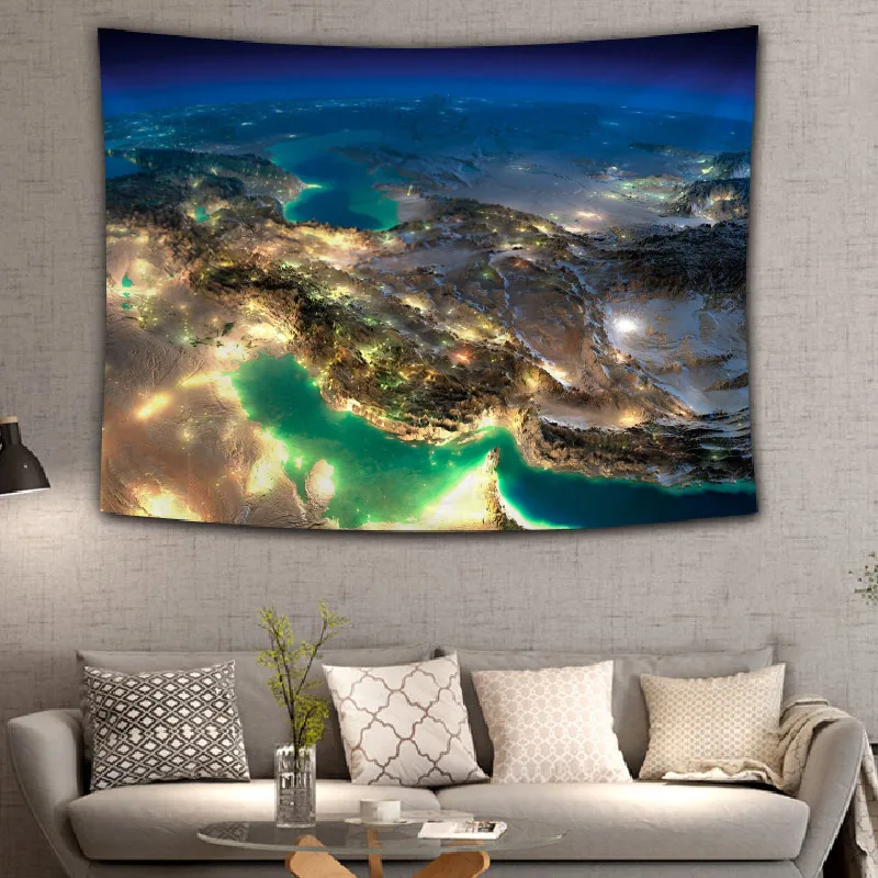 

Sci-Fi Earth Tapestry Wall Hanging Tapestries Wall For Home Deco Living Room Bedroom Wall Art Large Size Free Dropping