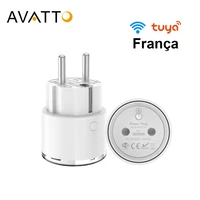 avatto 16a 3680w france standard wifi smart plug with power monitormini smart socket outlet works with google home alexa echo