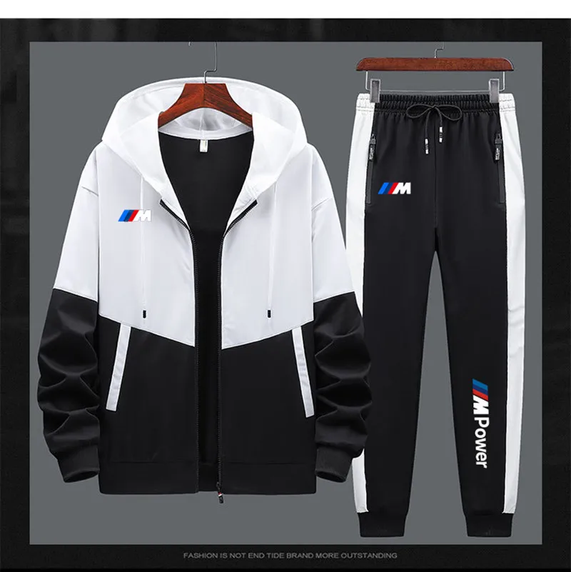 

Personalized sweater trousers suit men's new fashion brand BMW print fashion hooded pullover long-sleeved sweater pants outdoor