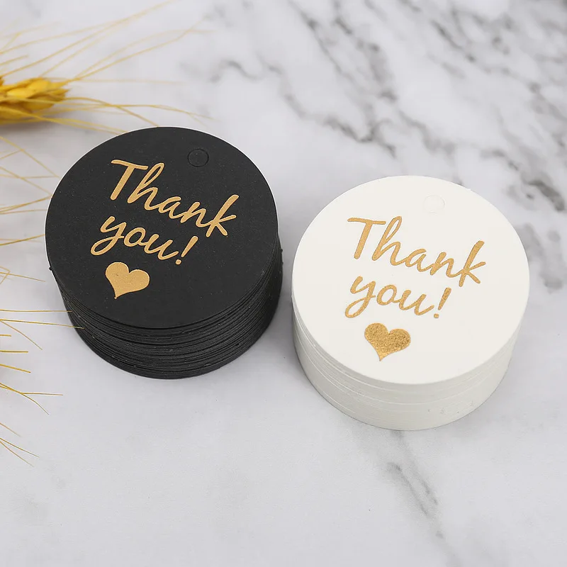 100 шт./лот круглая бирка ручной работы для украшения подарков из крафт бумаги