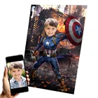 Персональные фотографии Marvel Человек-паук, индивидуальная Печать на холсте, картина на стену, Постер Капитан Америка, картина супергероя, подарок для детей