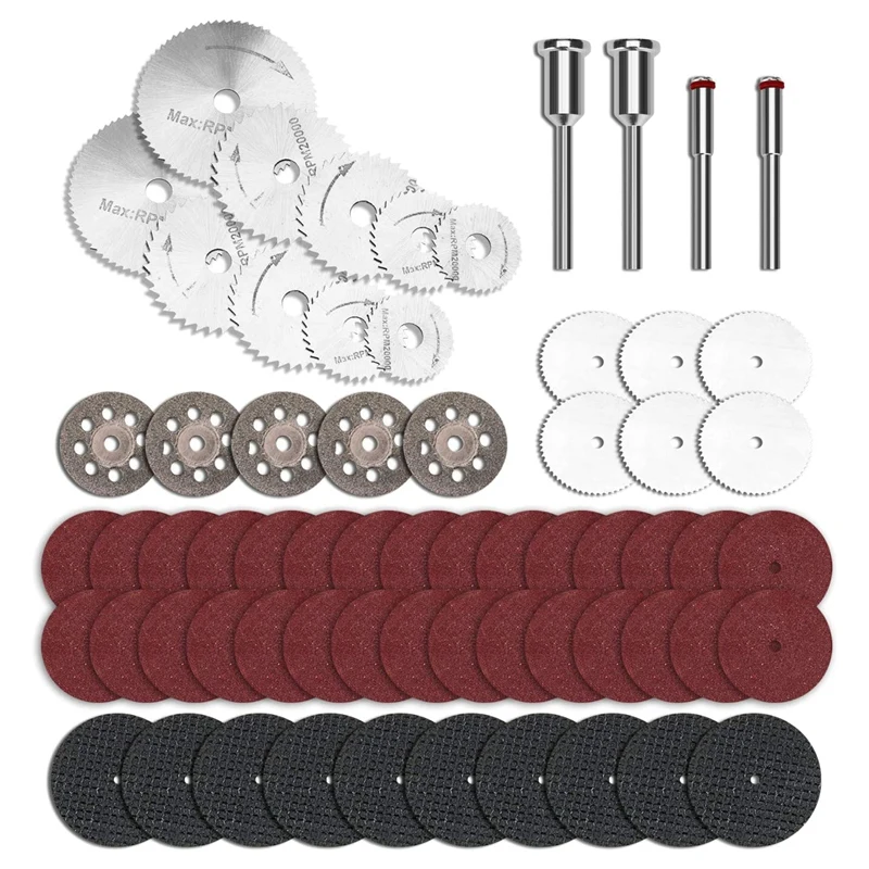 

65Pcs Hss Saw Blades Rotary Cutting Wheel Set Tool Cutting Wheels And Mandrel Shank For Cutting In Wood Plastic Metals