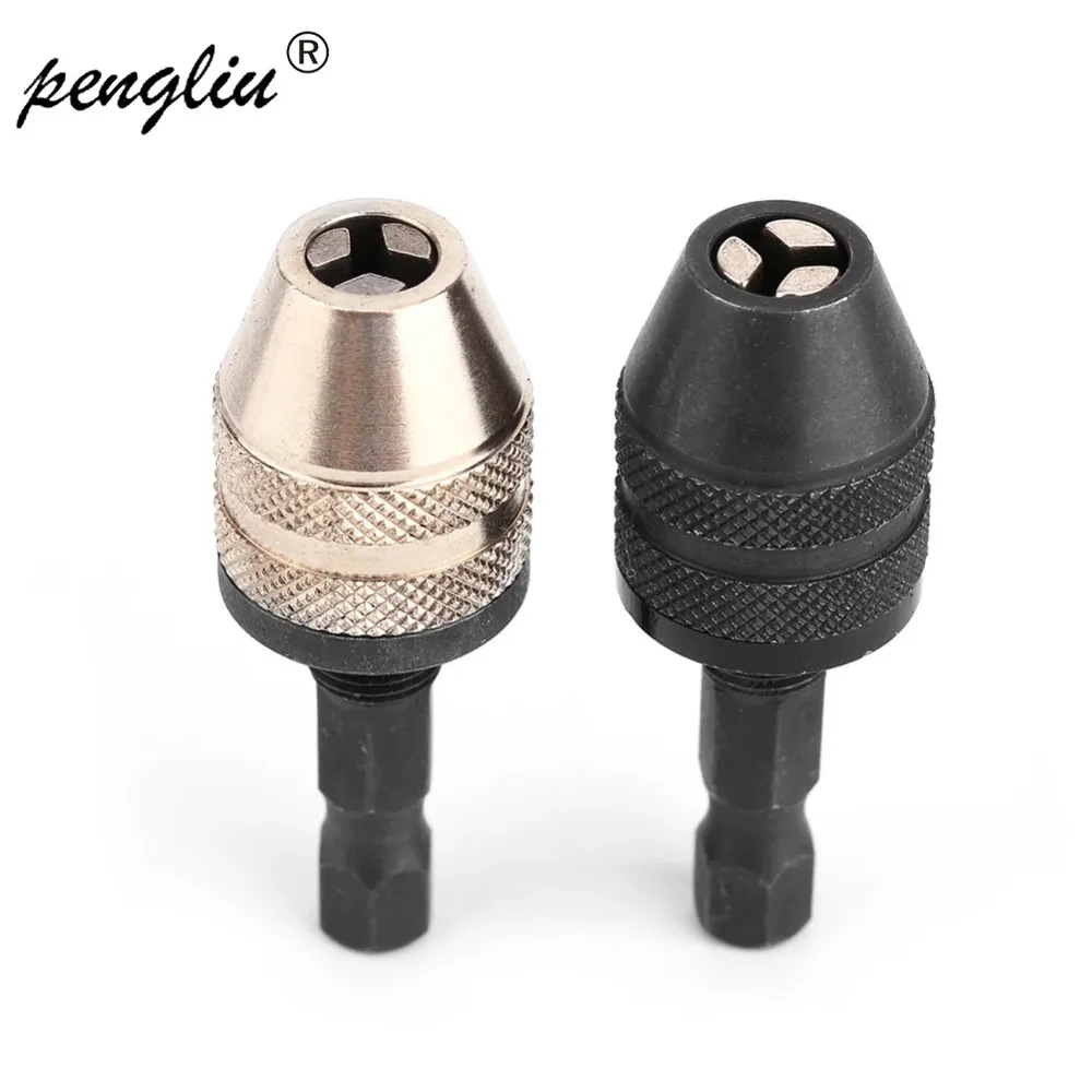 

6.3mm Keyless Drill Chuck Screwdriver Impact Driver Adaptor Hex Shank Twist Drill Bit Chuck 0.3-3.6mm Quick Change Screwdriver