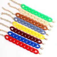 fishsheep colorful acrylic thick chain bracelets for men women bohemian multi color resin chain bracelets bangles 2021 jewelry