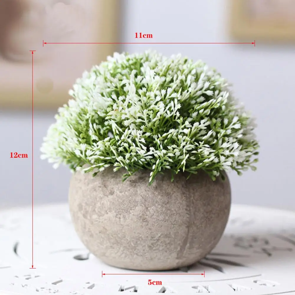 Искусственные пластмассовые растения в горшке разноцветные мини