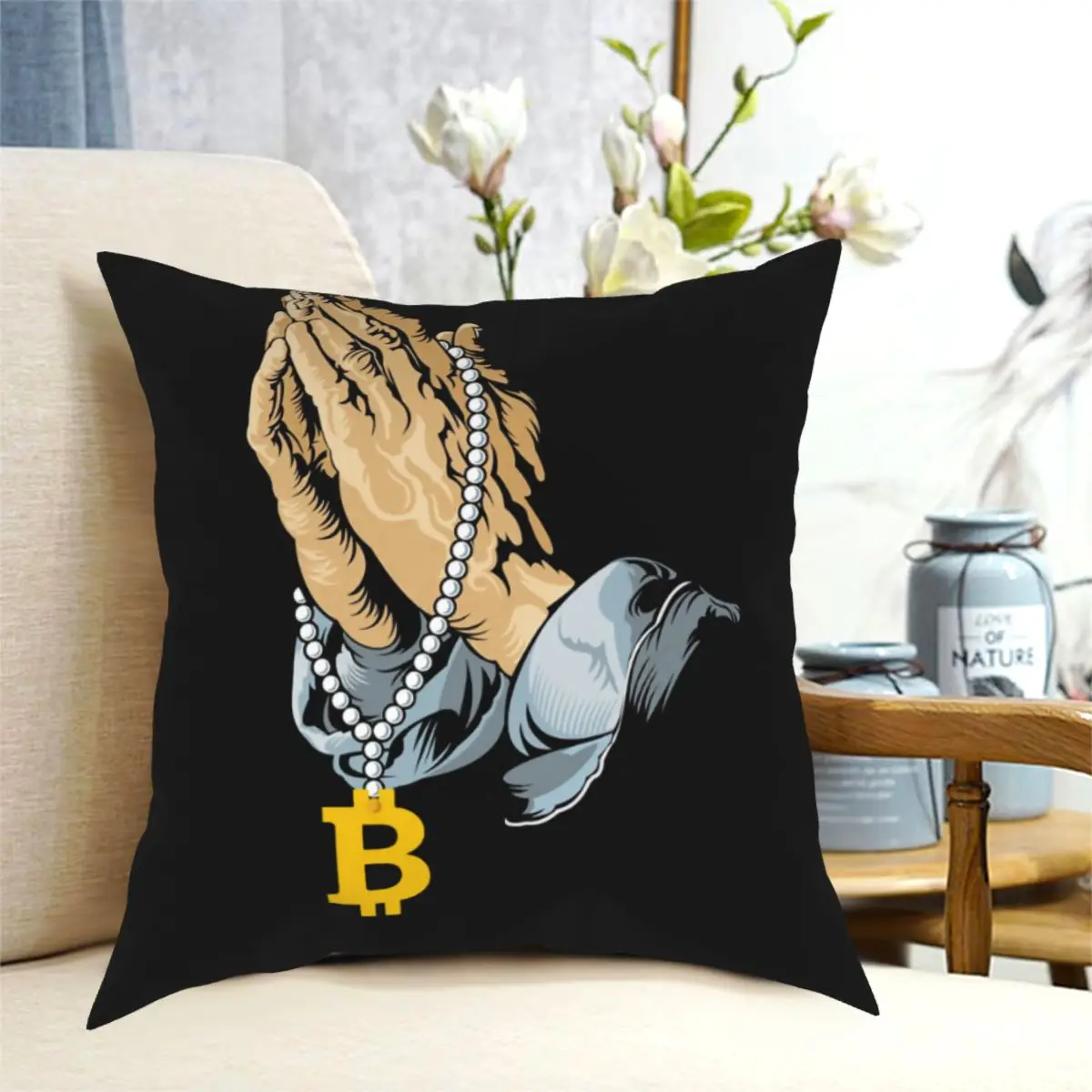 

My Religion Throw Pillow Case Bitcoin Cryptocurrency Miners Meme Size 30 40 45 50 Cushions Covers DIY Printed Kawaii Sofa Decor