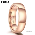 Somen 246 мм винтажные обручальные кольца из карбида вольфрама цвета розового золота для женщин однотонные обручальные кольца для влюбленных модные ювелирные изделия