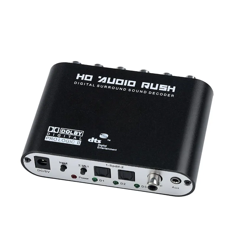 Цифровой 5 1 EU аудио декодер SPDIF коаксиальный в RCA DTS AC3 оптический цифровой