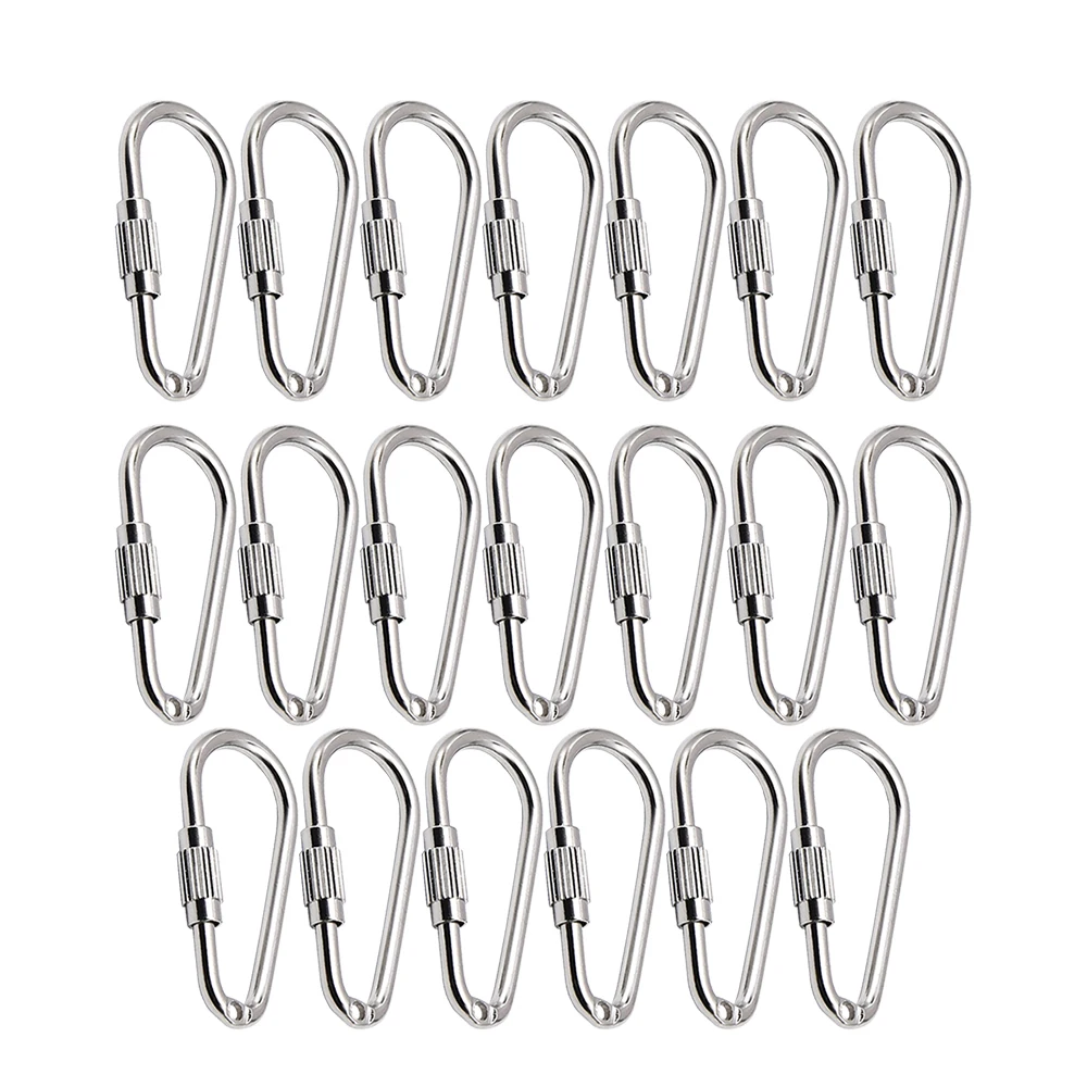 20 шт. серебристый алюминиевый карабин брелок для повседневного использования