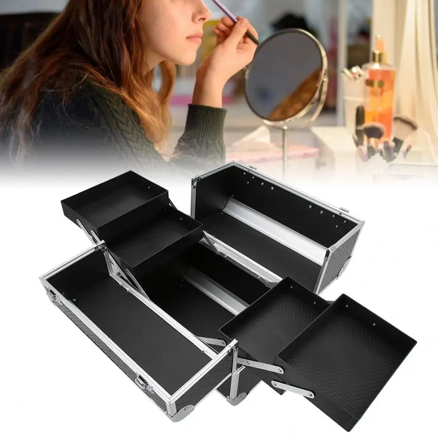 Многофункциональный ящик для хранения макияжа из алюминиевого сплава чехлы