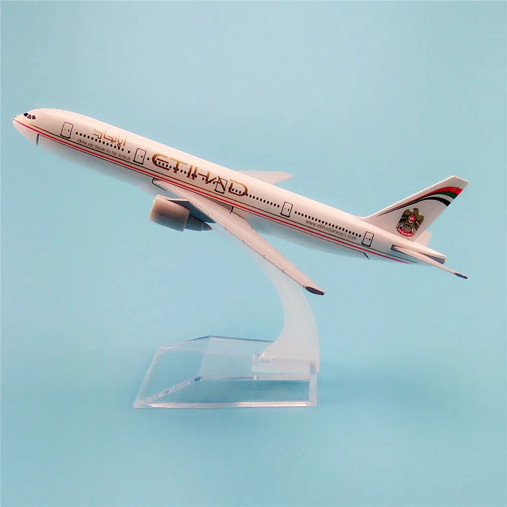 

Air Etihad B777 Aircraft Plane Model Boeing 777 Airlines 16cm Metal Alloy Airplane Model w Stand Aircraft Gift
