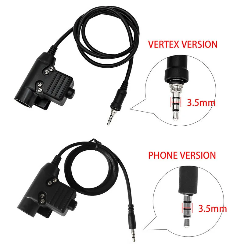 

2pcs 3.5mm 1pin U94 PTT Tactical Headset Adapter Plug for Walkie Talkie Yaesu Vertex VX-6R VX-7R VX6R VX7R FT-270 VX-127 VX-170