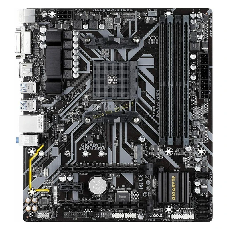 Gigabyte GA B450M DS3H оригинальная материнская плата B450 AM4 DDR4 64 Гб PCI E3.0 поддерживает R3 R5 R7