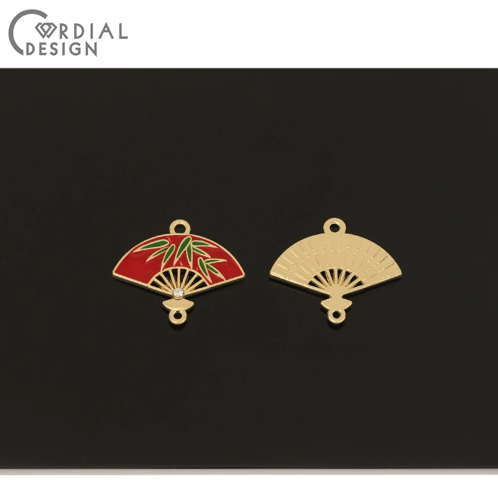 

Cordial Design 100Pcs 22*24MM Jewelry Accessories/Connectors/Fan Shape/Paint Effect/DIY Charms/Earrings Findings & Components