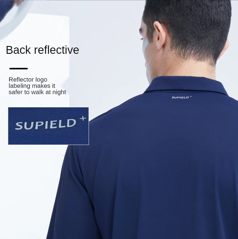 Летняя мужская быстросохнущая рубашка-поло Supield удобная и дышащая деловая
