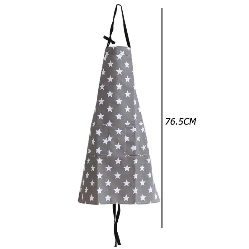 

Unisex Sleeveless Pocket Apron Waterproof Cotton Star Painting Practical Kitchen Apron Home Cooking Cleaning Accessories