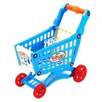 simulation supermarket shopping cart pretend play toy mini plastic trolley play toy gift for children play role in pretend game