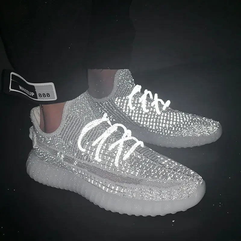 YD-EVER летние сетчатые светильник спортивная обувь блестящие Мужская дышащая