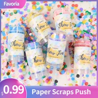 1 pc 7 colors spray tube colorful paper scraps push wedding birthday party music festival mini fireworks atmosphere