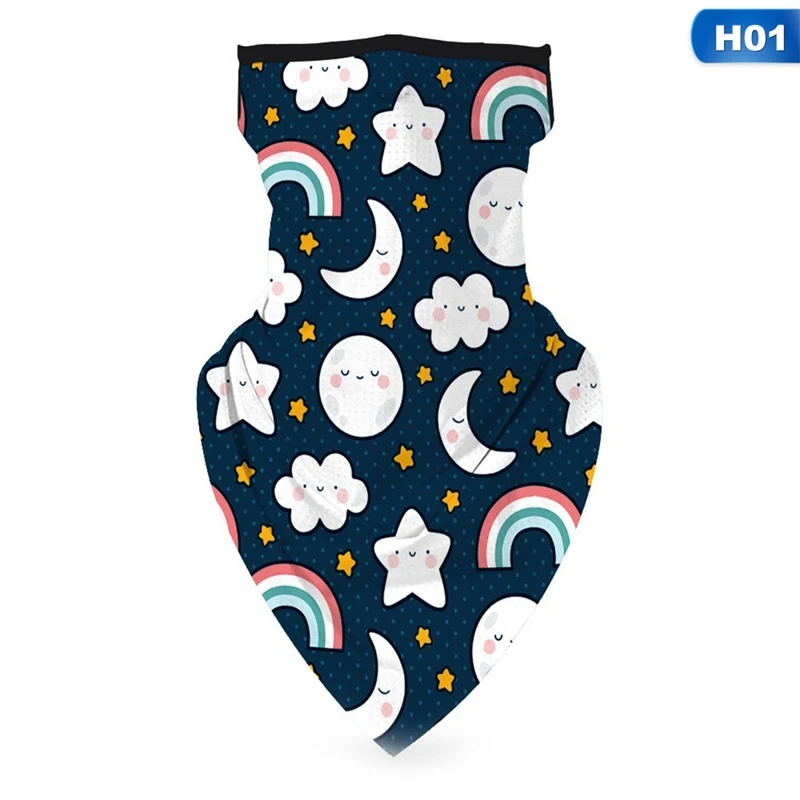 

Children Print Triangle Face Mask Anti UV Sports Bandana Scarf Graffiti Cycling Hiking Neck Gaiter Hunting Fishing Face Shield