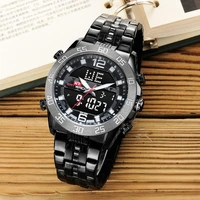 quartz wrist watch for men new automatic multi function fashion waterproof steel band night vision pointer week calendar alarm