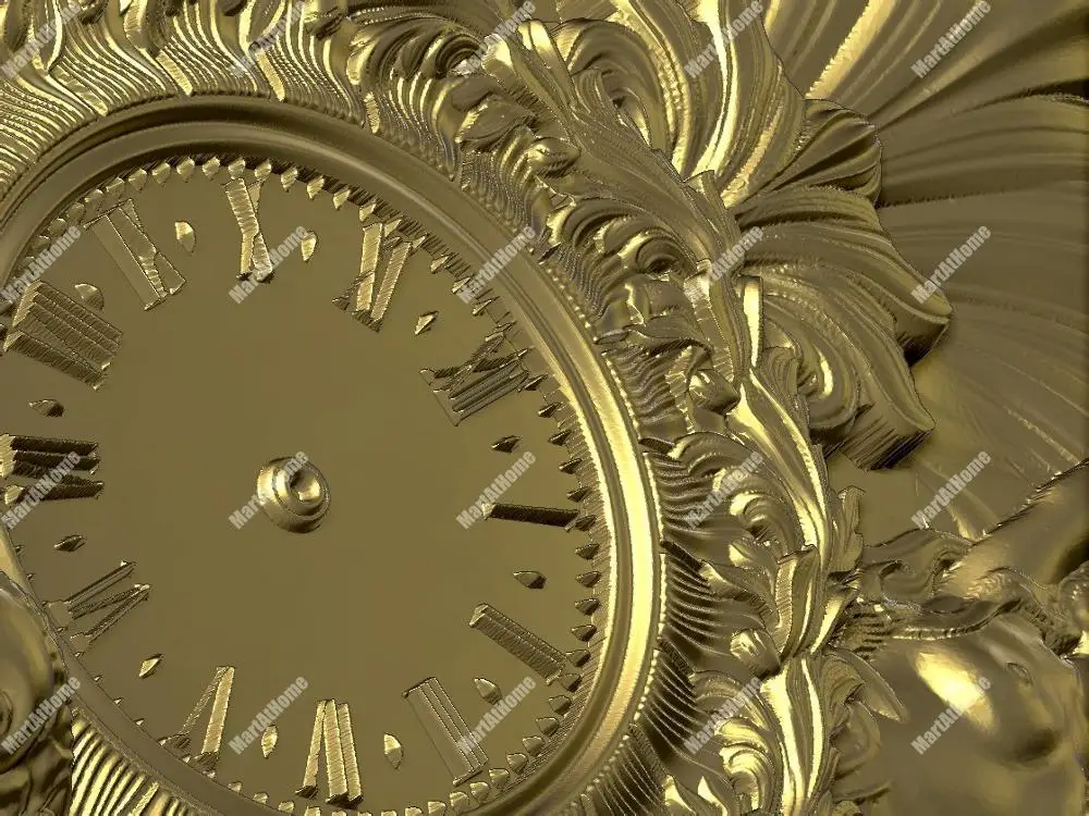 

Wall Clock Shaped by Gods 3D STL Model for CNC Router Engraving & 3D Printing Relief Support ZBrush Artcam Aspire Cut3D