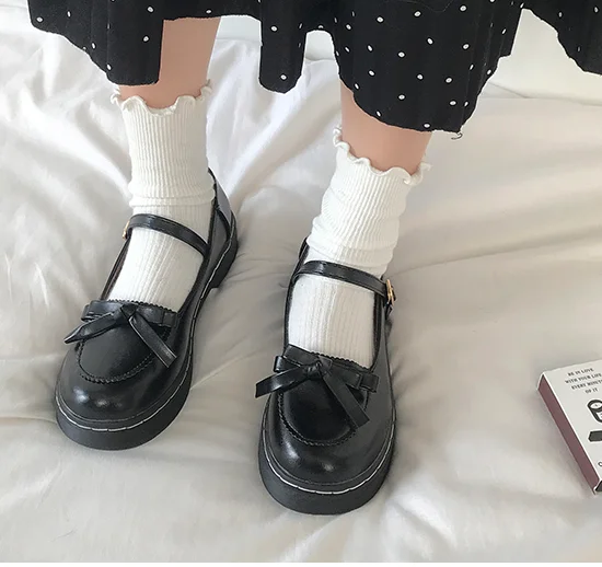 JK/маленькие кожаные туфли Женская летняя однотонная обувь в стиле ретро японском